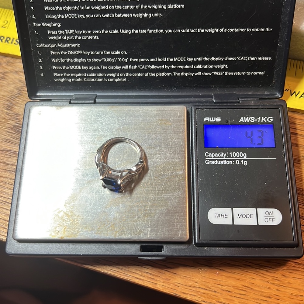 Silver-tone Royal Blue Costume Ring - Picture 14 of 15
